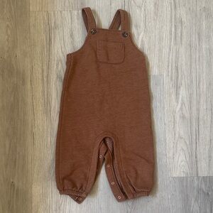 Rust Brown Baby Overalls Romper